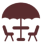 Ikonka krzesła pod parasolem